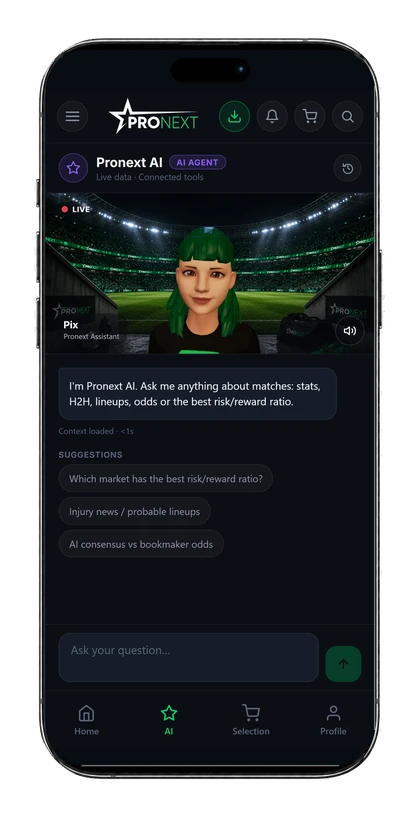 Écran de conversation avec Pix dans l’app Pronext